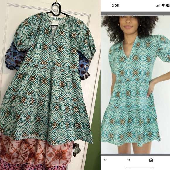 Victoria Dunn Dresses & Skirts - Marigold for Victoria Dunn Green Patterned Dress